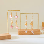 Boucles d'oreilles coquillage pendantes colorées 