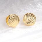 Boucles d'Oreilles Coquilles Saint-Jacques Coquillage or