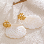 Boucles d'oreilles couleur nacre coquillage et étoile de mer