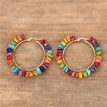 Boucles d'Oreilles Créoles 7 Chakras Femme