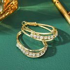 Boucles d'oreilles Créoles à Strass Or