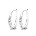 Boucles d'oreilles Créoles à Strass Or