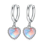 Creolen-Ohrringe Herz Mondstein