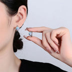 Boucles d'oreilles créoles et pierre de lune