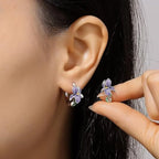 Orecchini a cerchio fiore di iris viola