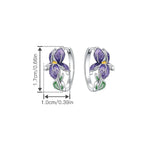 Orecchini a cerchio fiore di iris viola