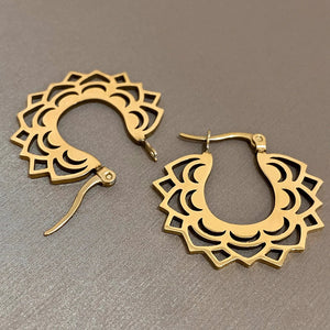 Mandala Hoop Earrings for Women 