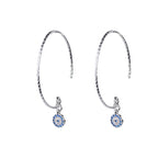 Boucles D'Oreilles Anneau Mauvais Oeil Bleu Turc Crystal