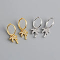 Boucles d'Oreilles Créoles Palmier avec Zircon argent