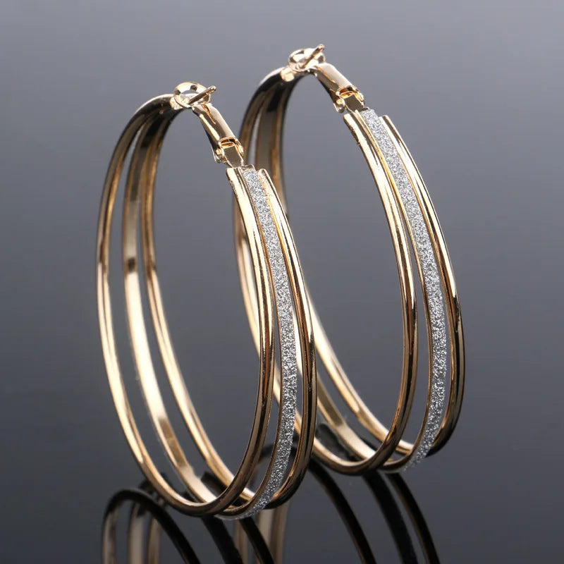 Boucles d'oreilles créoles rétro couleur or