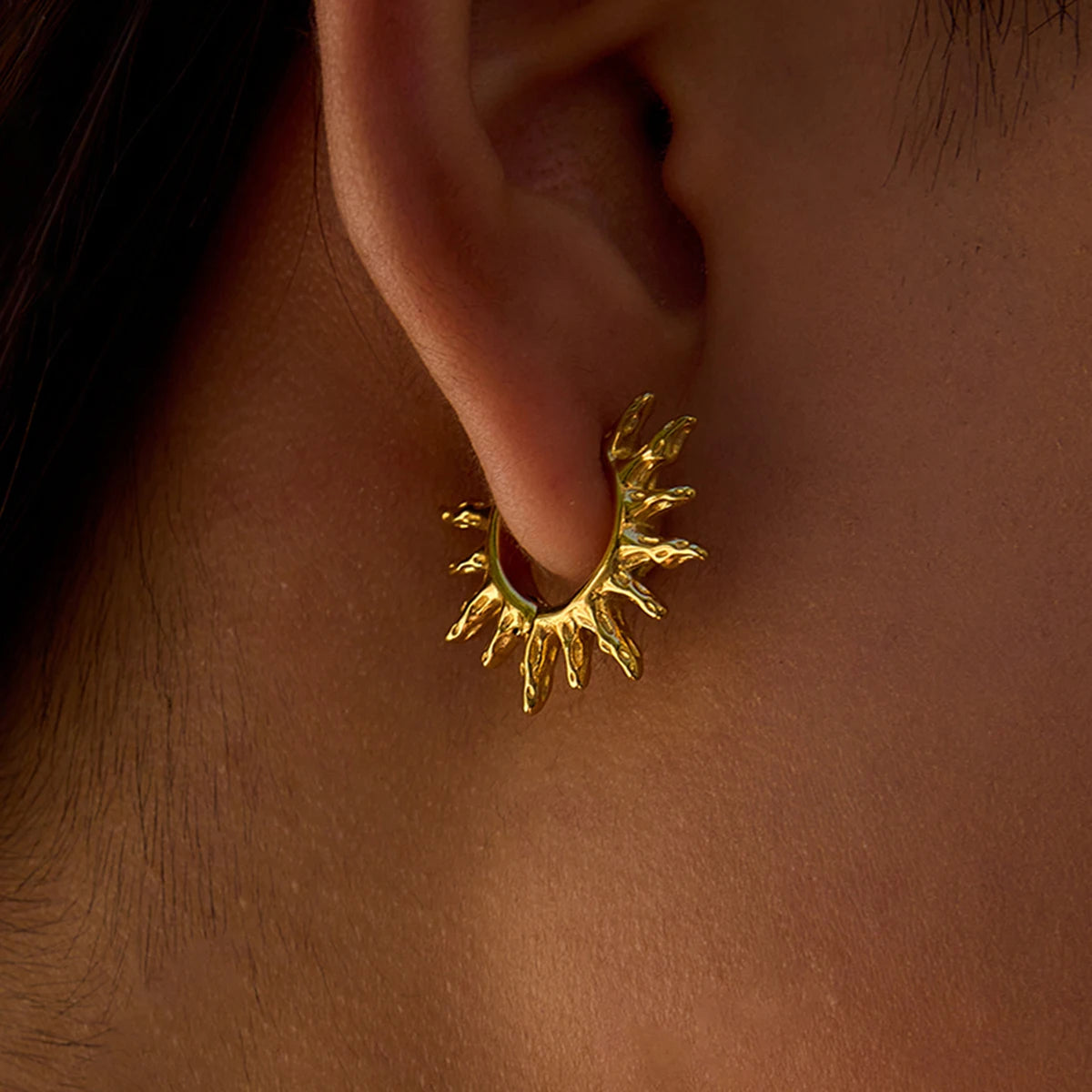 Boucles d'Oreilles Créoles Soleil
