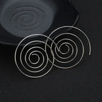 Boucles d'Oreilles Créoles Spirale Femme argent
