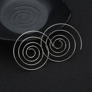 Boucles d'Oreilles Créoles Spirale Femme argent