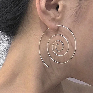 Boucles d'Oreilles Créoles Spirale Femme argent