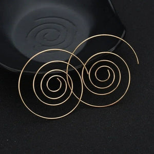 Boucles d'Oreilles Créoles Spirale Femme or