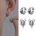 Boucles d'oreilles créoles squelette de scorpion et tête de mort