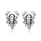 Boucles d'oreilles créoles squelette de scorpion et tête de mort