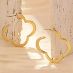 Orecchini Cerchio Trifoglio a 4 foglie