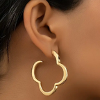 Orecchini Cerchio Trifoglio a 4 foglie