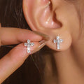 Boucles d'oreilles croix en strass