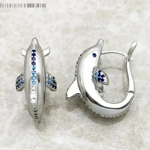 Boucles d'Oreilles Dauphin Saphir - Exception®