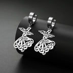 Boucles d'oreilles pendantes pour femme Ramadan arabe argent