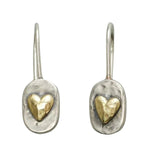 Boucles d'oreilles en cœur couleur argent et or