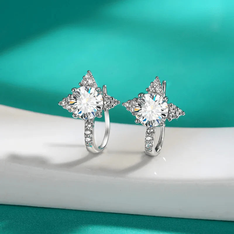 Boucles d’oreilles Étreinte d’Étoiles Filantes Moissanite Loriele