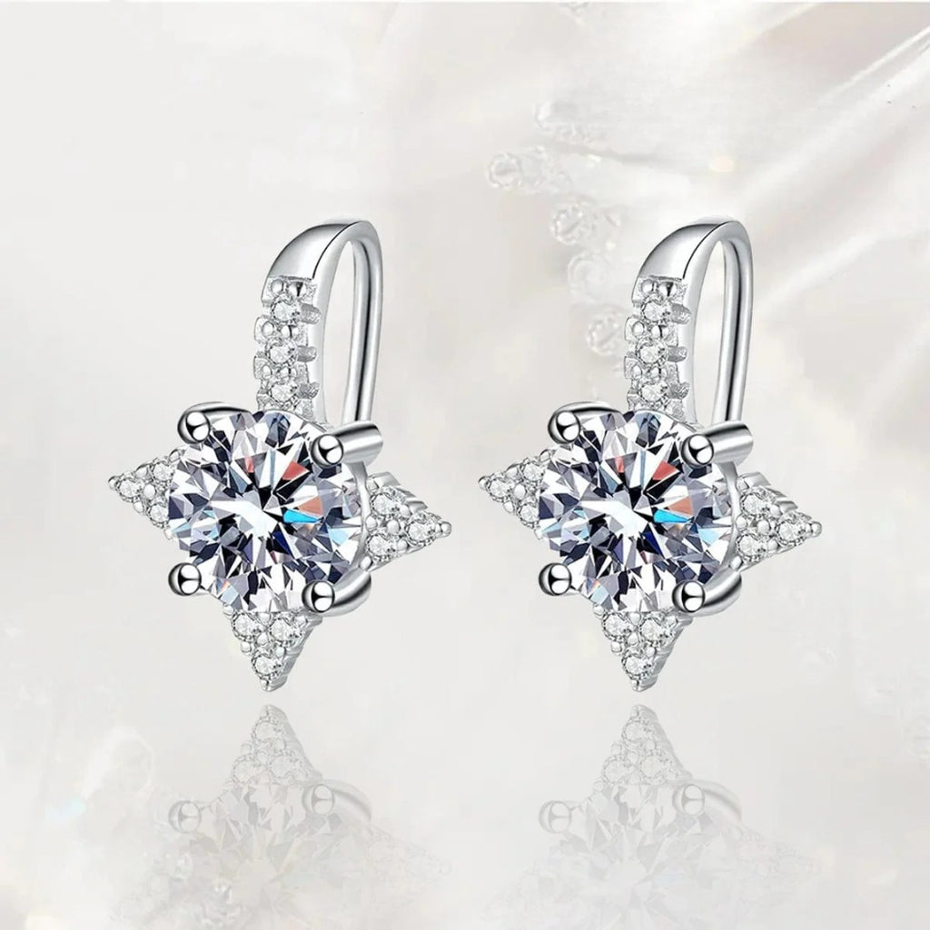 Boucles d’oreilles Étreinte d’Étoiles Filantes Moissanite Loriele