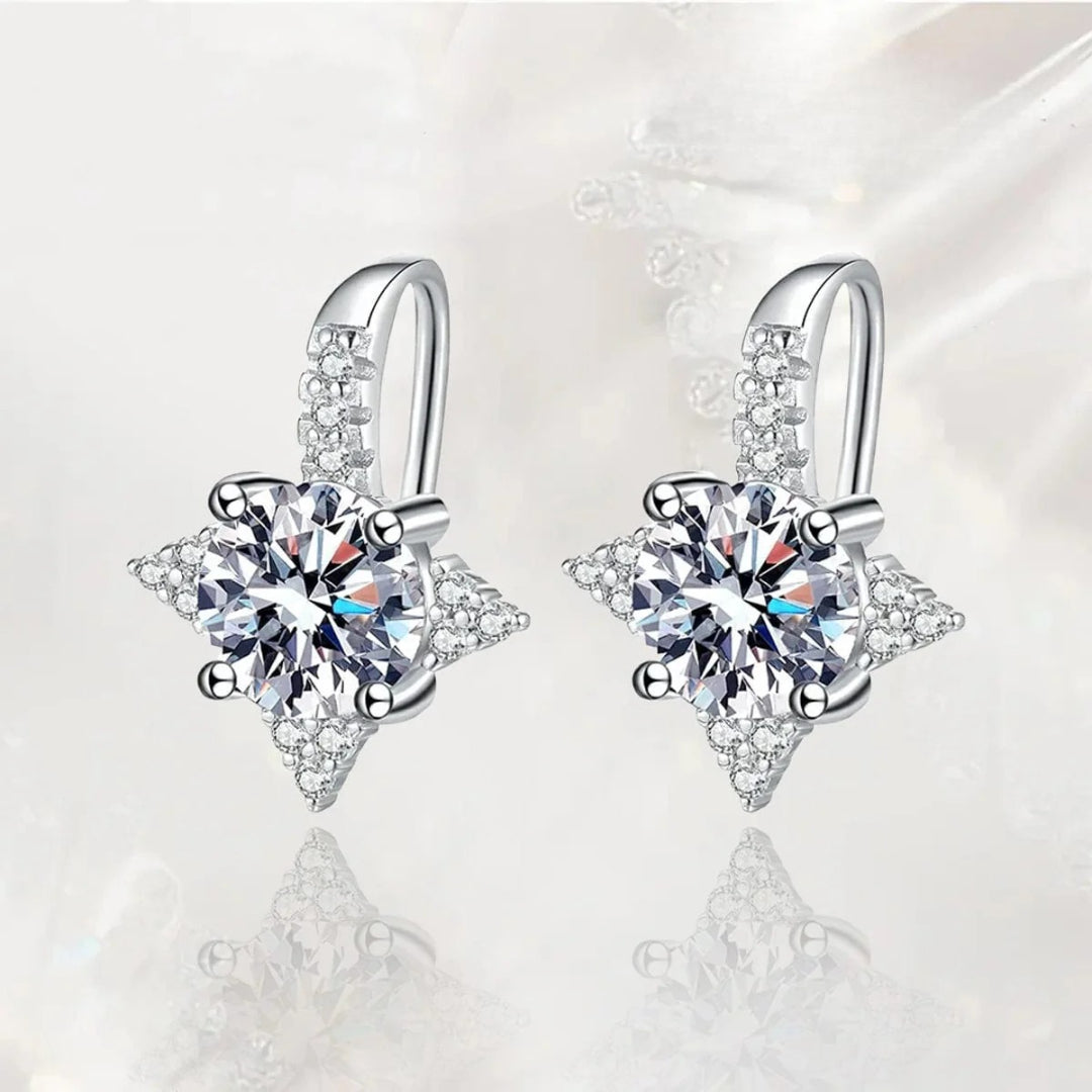 Boucles d’oreilles Étreinte d’Étoiles Filantes Moissanite Loriele