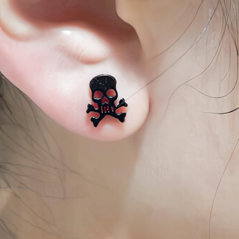 Boucles d'Oreilles Femme Tête de Mort