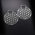 Boucles d'Oreilles Fleur de Vie Mandala Dawapara Femme argent