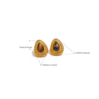 Boucles d'oreilles goutte d'eau texturées en pierre d'oeil de tigre