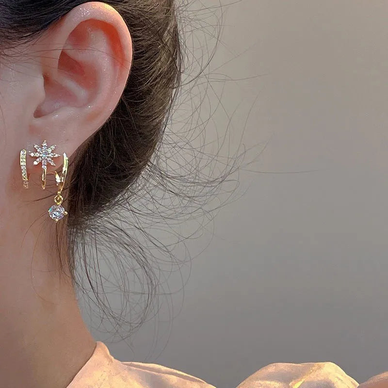 Boucles d'oreilles griffes scintillantes pour femme