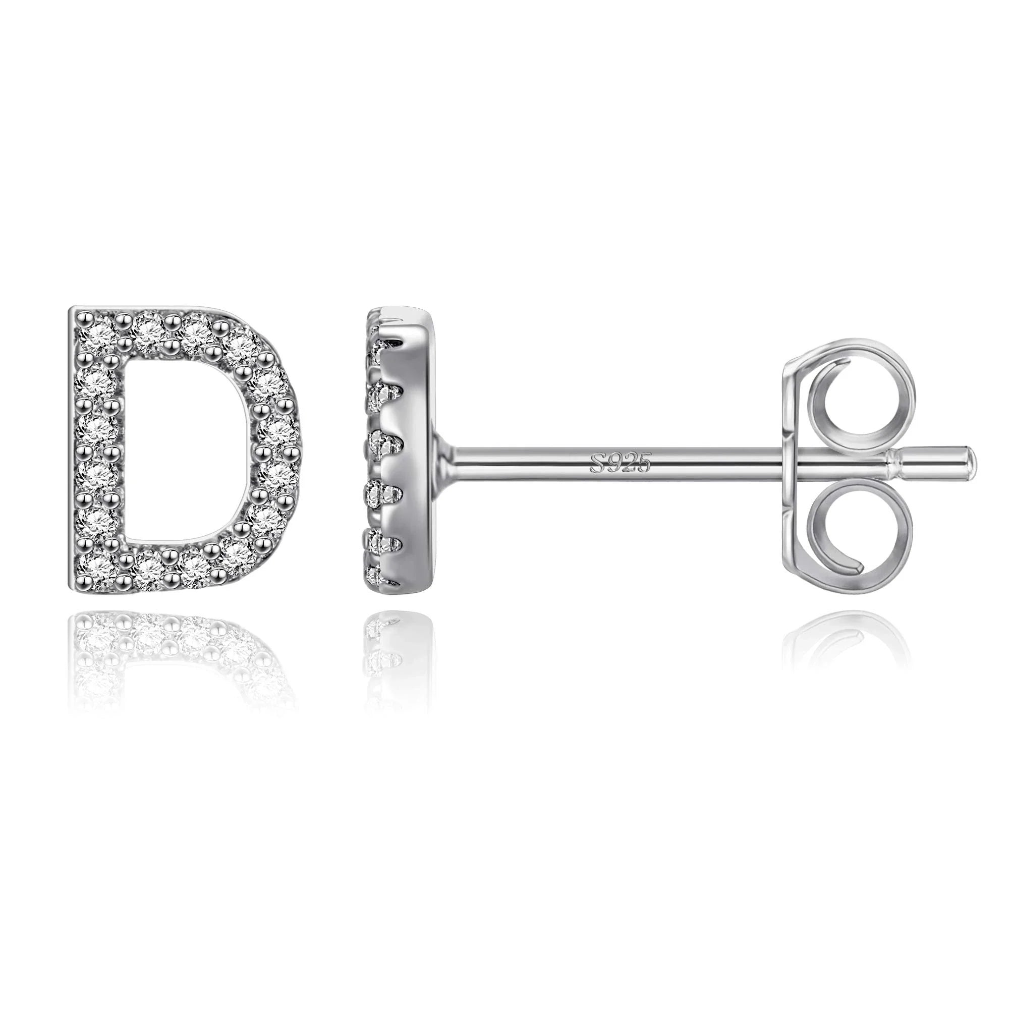 Boucles d'oreilles initiale argent d