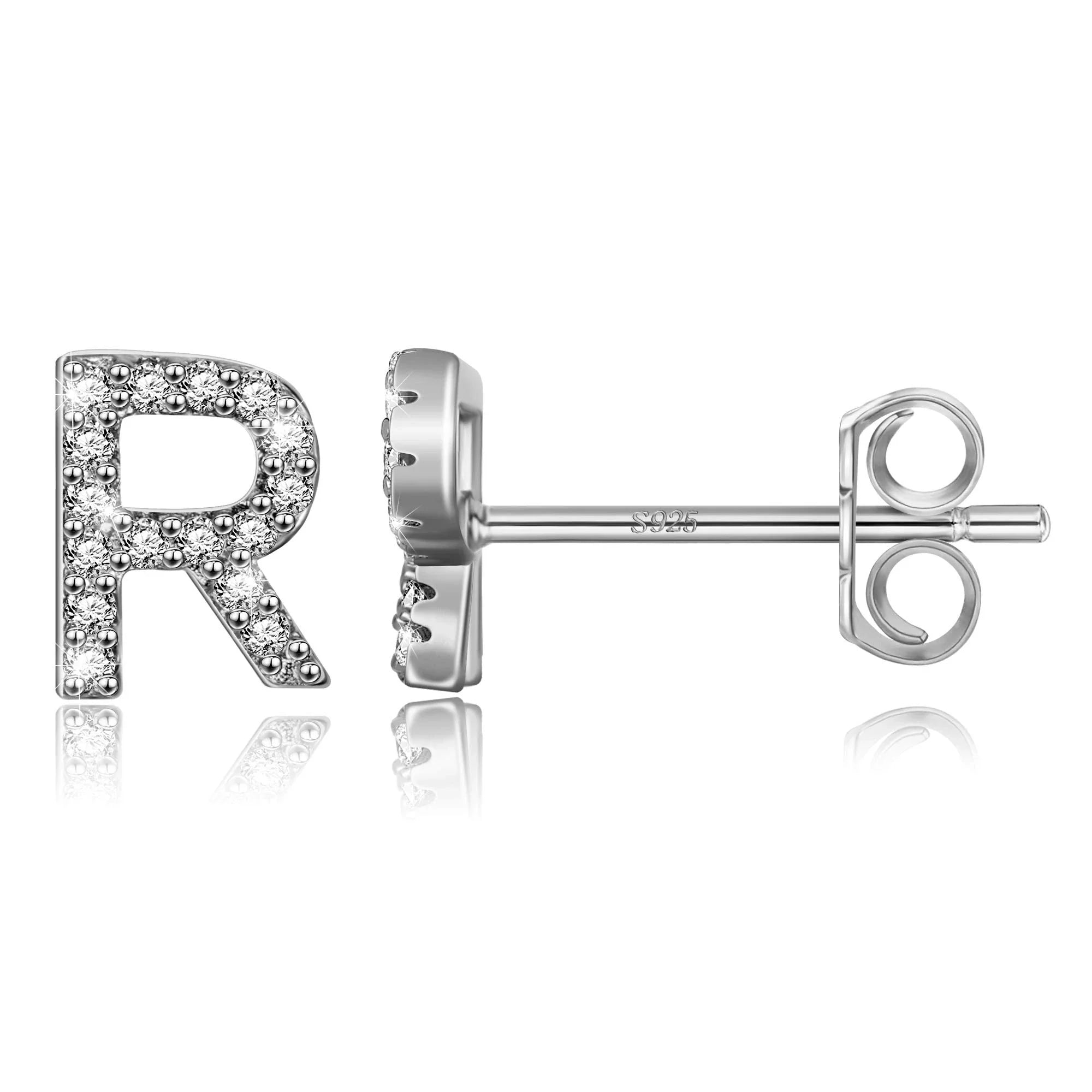 Boucles d'oreilles initiale argent r