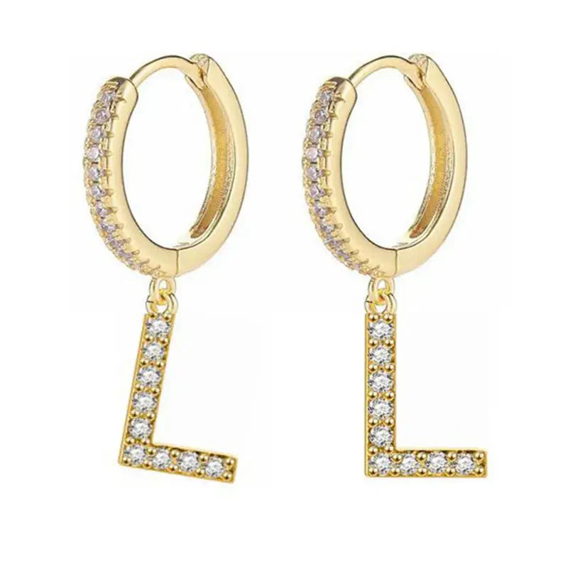 Brincos de argola com inicial feminina l