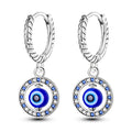 Boucles D'Oreilles Mauvais Oeil Bleu Rondes Et Perles