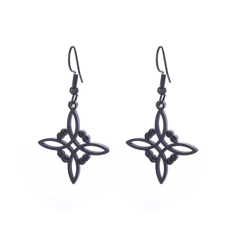 Boucles d'Oreilles Noeud de Sorcière Pendantes de Protection Femme Wiccan