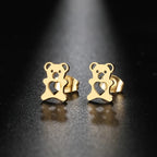 Boucles D'Oreilles Ours Mignonnes Or
