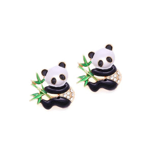 Boucles D'Oreilles Panda Bambou