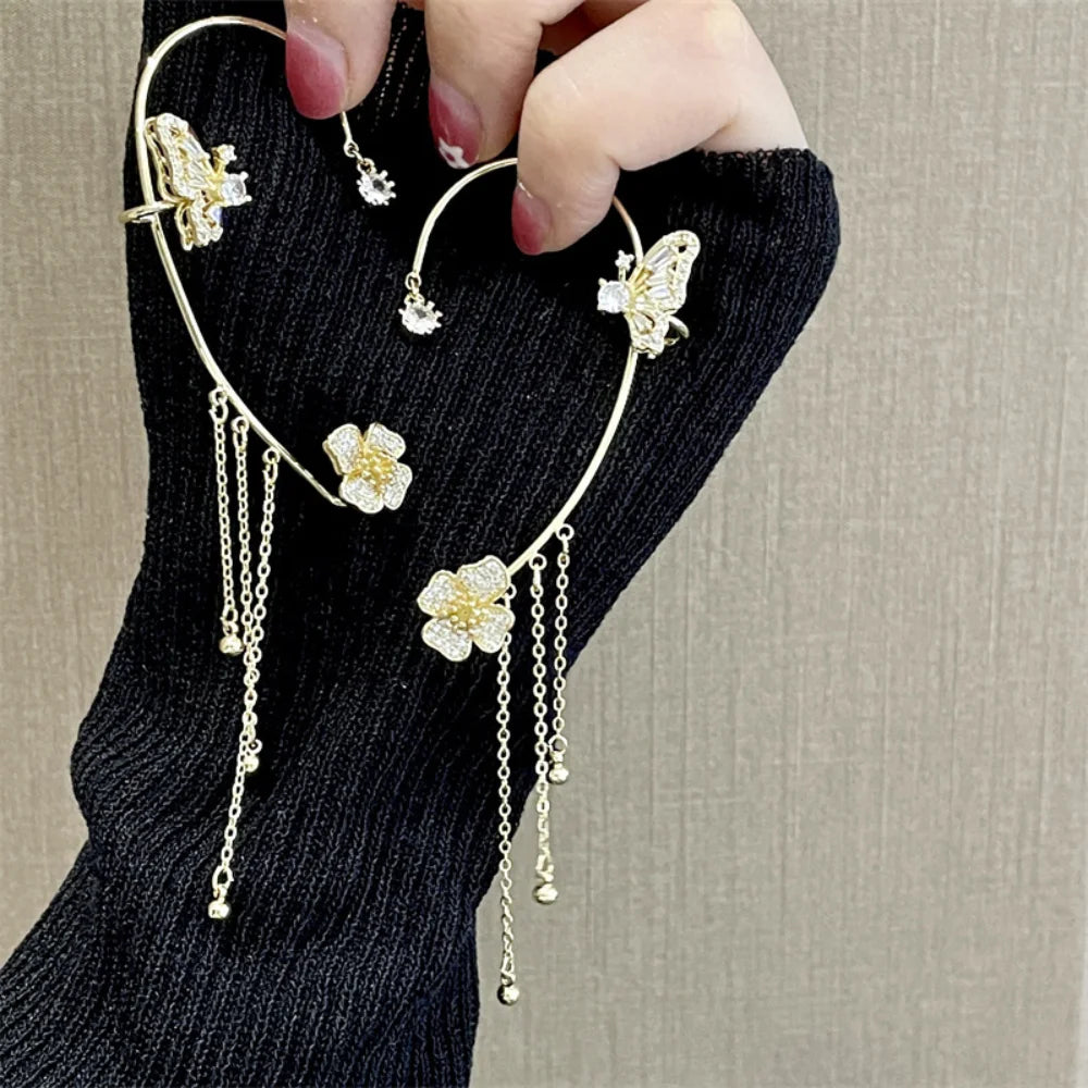 Boucles d'oreilles papillon et zircons