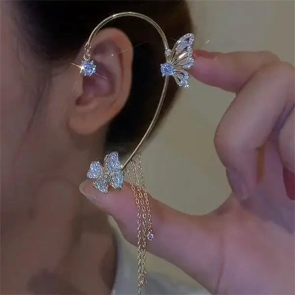 Boucles d'oreilles papillon et zircons