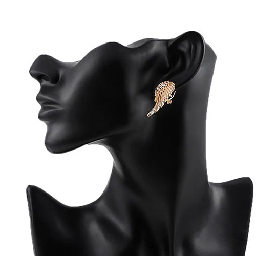 Boucles d'oreilles pendantes ailes d'ange avec strass