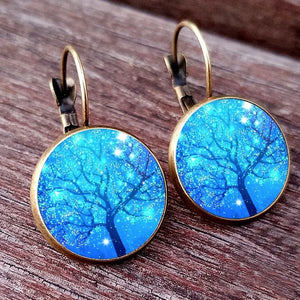 Boucles d'Oreilles Pendantes Arbre de Vie style 1