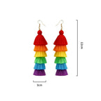 Boucles d'oreilles pendantes arc-en-ciel femme