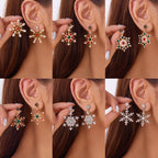 Boucles d'Oreilles Pendantes avec Flocon de Neige