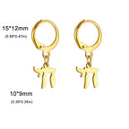 Boucles d'oreilles pendantes avec le symbole juif Chai 