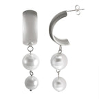 Boucles d'Oreilles Pendantes avec Perles argent