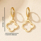 Orecchini Pendenti con Trifoglio a 4 Foglie